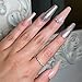 NUDE BABE Press-On Nails by Lavaa Beauty | Extra-Long Coffin | Nude & Silver Coffin Nails with Gems