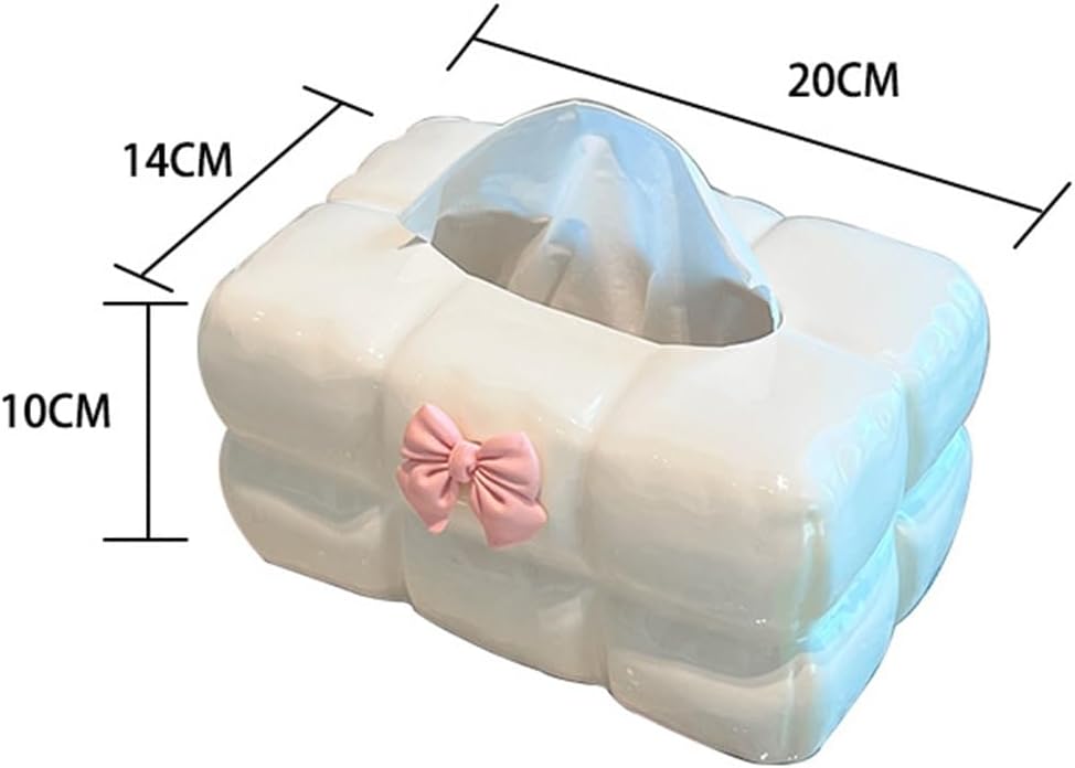 Tissue Porcelain Drawer Box Coffee Table Ornament Home Cream