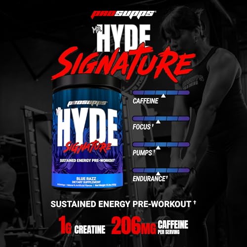 Image of ProSupps Mr. Hyde Signature Pre Workout Powder with Creatine, Beta Alanine & Caffeine - Performance, Energy & Endurance - Clean Fitness & Gym Supplements for Men & Women (Blue Razz, 60 Servings)