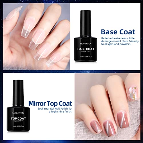 Morovan Gel Nail Polish Kit With Uv Light 12 Pcs Cat Eye Gel Nail Polish Set Chameleon Gel Nail Polish Set Glitter Gel Nail Polish Kit With Base Top Coat For Diy Nail Art Manicure At Home Salon #TOP3