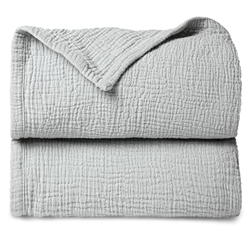 Image of Lulu moon Muslin Baby Blanket Quilt - Crib Blanket for Toddlers 47"× 47" Silver Grey