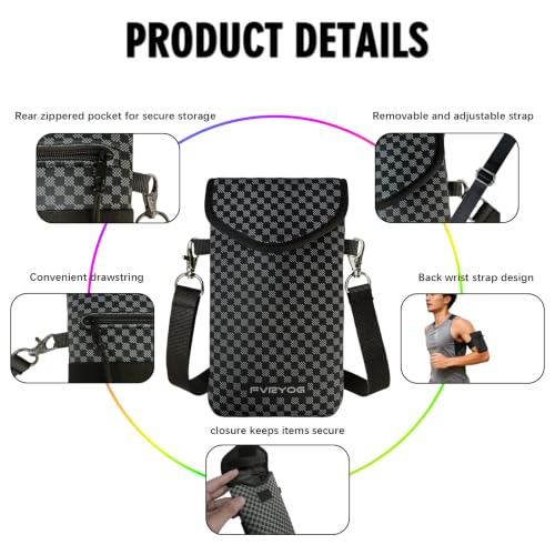 Image of Neoprene Phone Sleeve Pouch Case Bag for Men Women w /Crossbody Strap /Neck Lanyard for iPhone 17 /16 /15 /14 Pro Max, Samsung S25,Pixel 10