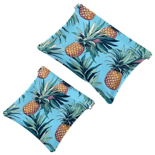 Rimani organizzato: 2 sacchetti per schegge di ananas-1168 in stile cartone animato la tua borsa per il trucco Multicolore