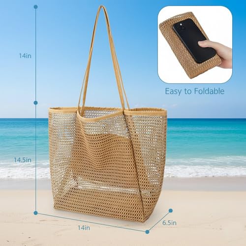 Bolso Tote grande para playa y viajes, abierto y con correa miniatura 2