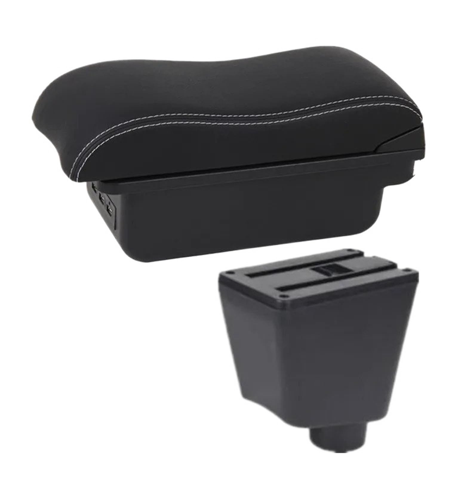 NOKRGQW Car Armrest Box For Clio 3 For Clio 4 III IV Car Armrest Box Storage Interior Dedicated Retrofit Accessories(B3 white line 3USB)