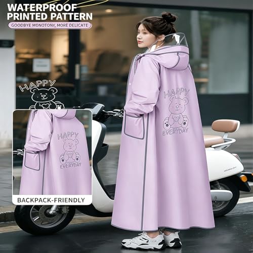 Cape de pluie camping et randonnée imperméable rose taille M - 2