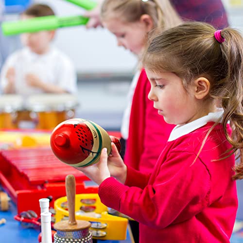 2 Pieces Colorful Fish Shaped Guiro Instrument Latin Percussion Musical Wooden Frog Instrument Musical Percussion for Adults Kids with Rhythm Sticks - Image 6