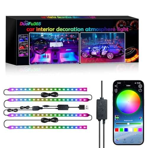 Car Led Strip Lights, RGB Truck Interior Lights with App
