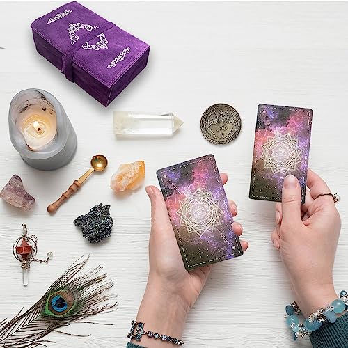 ZOWUBNK Tarot Cards with Guide Book,7 Chakra Stones,78 Classic Tarot Cards Deck,Fortune Telling Game for Beginners&Expert Readers,Classic Tarot Deck Standard Size 4.75" x 2.76" IN - Image 4