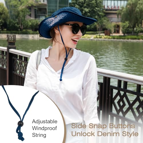 Image of Bucket Hat Wide Brim UV Protection Sun Hat Boonie Hats Fishing Hiking Safari Outdoor Hats for Men and Women