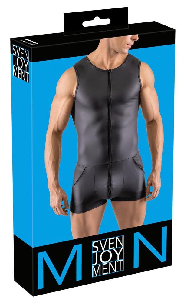 Svenjoyment Calzoncillo y tanga eróticos de cuero y látex para hombre Herren Kurzoverall L