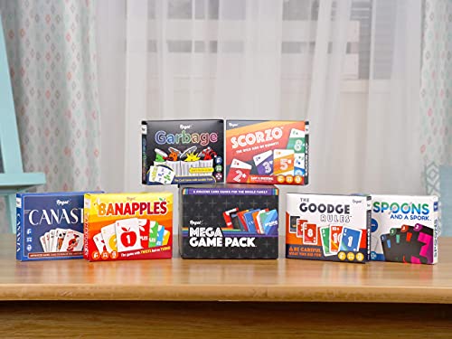 Regal Games Mega Card Family Game Pack With Canasta, Spoons And A Spork, Garbage, Scorzo, The Goodge Rules, And Banapples Decks #TOP3
