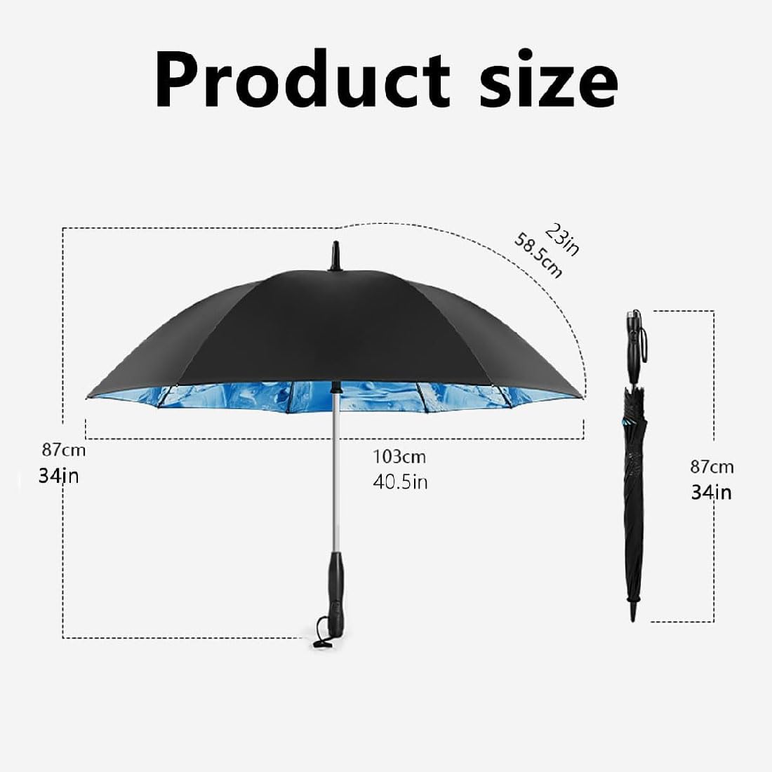 GUSHE 3-in-1 Misting Umbrella with Fan, UV-blockierender Regenschirm mit Ventilator, tragbarer Kühlschirm für Outdoor