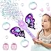 Produktbild Weinsamkeit Seifenblasenmaschine Kinder mit Licht & Musik, Zauberstab Seifenblasenmaschine mit Seifenblasen Flüssigkeit, Seifenblasen Maschine für Mädchen Geschenke ab 3 4 5 6 7 8 Kinder - Lila