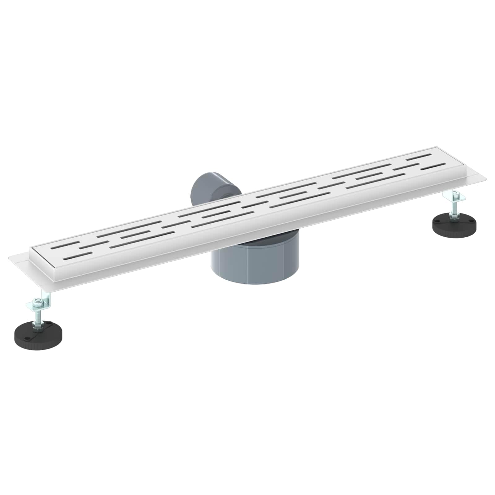 Scarico doccia con tappo in vetro e sifone a 360° in acciaio inox 304, lunghezza 60 cm, regolabile in altezza 0-30 mm, con gancio e guarnizione, per doccia, bagno, montaggio a pavimento