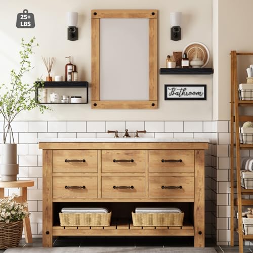 QEEIG-Bathroom-Shelves-Over-Toilet-Paper-Storage-Wall-Mounted-Farmhouse-Decor-Decorations-Aesthetic-Decor-Sign-Small-Floating-Wall-Shelf-21-Set-16-inch-Black-020B QEEIG Bathroom Shelves Over Toilet Paper Storage Wall Mounted Farmhouse Decor Decorations Aesthetic Decor Sign Small Floating Wall Shelf 21 Set 16 inch Black 020B