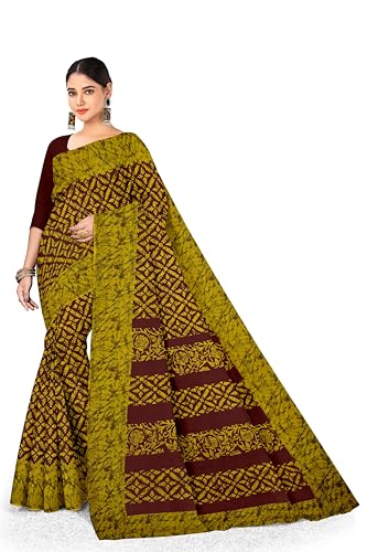Image of TAMAIRA FASHION Mulmul Pure Cotton Saree For Woman Batik Printed |Office Wear Daily Wear Sarees For Women Without Blouse Piece(Available in 10 Colours)