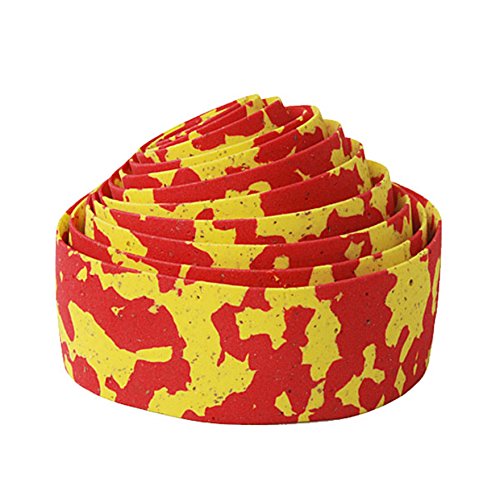 Bike Ribbon BikeRibbon Cork Plus Bande de guidon Rouge/jaune Taille unique