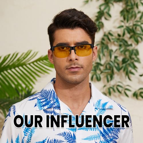 DUCO Night Vision Driving Glasses Fit Over Glasses for Men and Women Anti Glare Polarized Yellow Nighttime Lens2