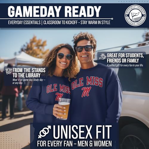 Image of NCAA College Sweatshirt Fleece Crewneck Pullover for Men and Women | Officially licensed NCAA college gameday crewneck pullover - 9 oz fleece lined sweatshirt with arch and logo design
