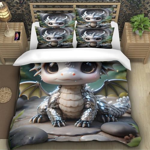 Housse de couette hypoallergique dragon contre allergies de lit - 5