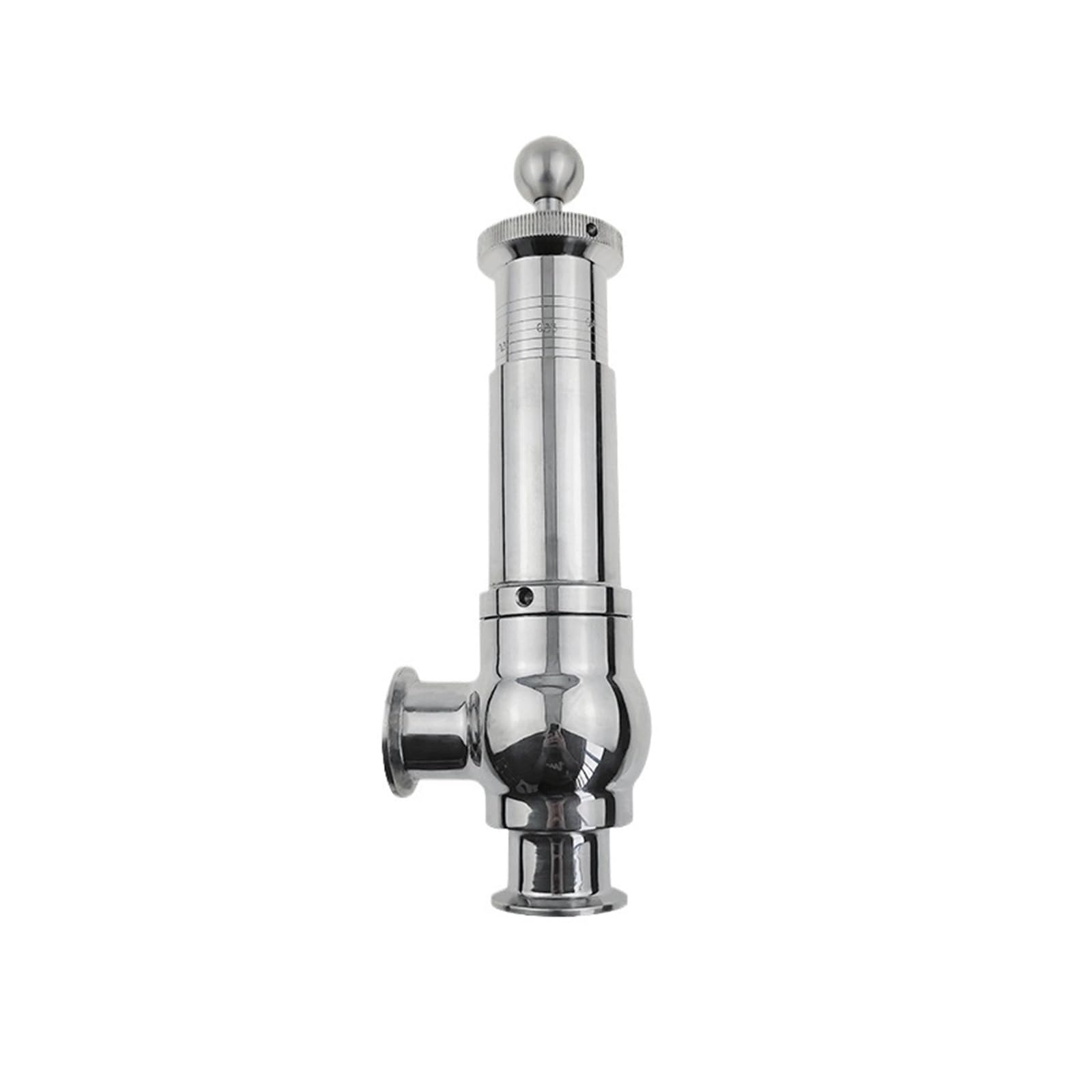 KOSBO Válvula de Seguridad de Triple Abrazadera de 1,5", diámetro Exterior de tubería de 25 mm a 38 mm (1"), válvula de Escape de Acero Inoxidable con Escala(1",Sus 304)