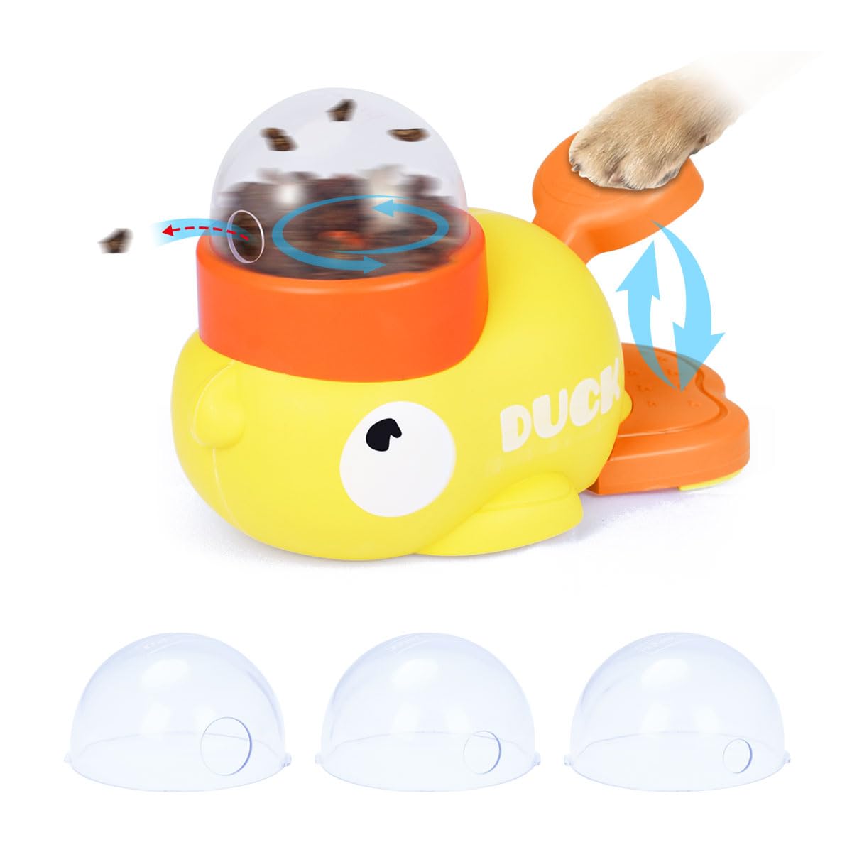 WEHOGAR Juguete Interactivo para Perros 2n1 en Forma de Pato, Dispensador Lento para Perros/Gatos Entrenamiento de Alimentación, Comedero Interativo de Golosinas, Juguetes de Rompecabezas Patito