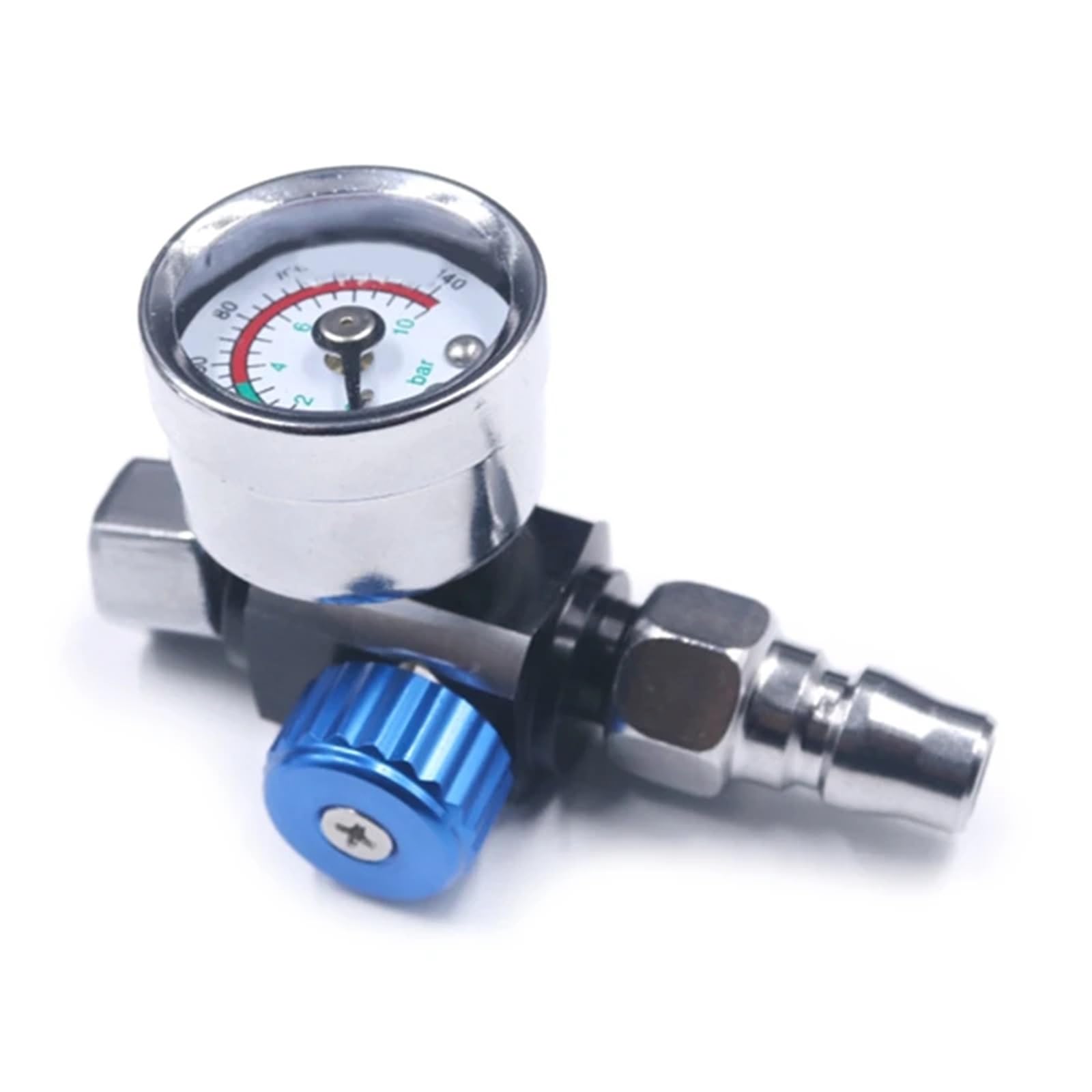 1/4” Paint Air Pressure Regulator with Pressure Gauge Pneumatic Air Adjusting Regulator Adapter(Red)