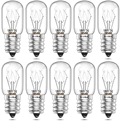 Lamparas De Sal Funcion Bonlux Bombilla Horno E14 15W Resistentes al Calor Fasta 300 Grados Blanca Cálida Regulable Lámpara de Sal Bombilla Incandescente 90LM 220V para Microondas, Frigorífico, Lámpara De Sal Paquete de 10