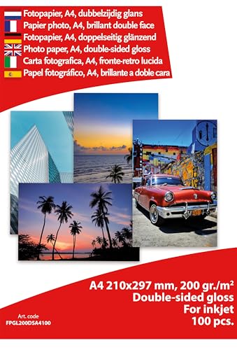 Papier Photo Albyco Jet d'Encre A4 Brillant 200 gr/m², Recto Verso, Conditionné par 100 feuilles