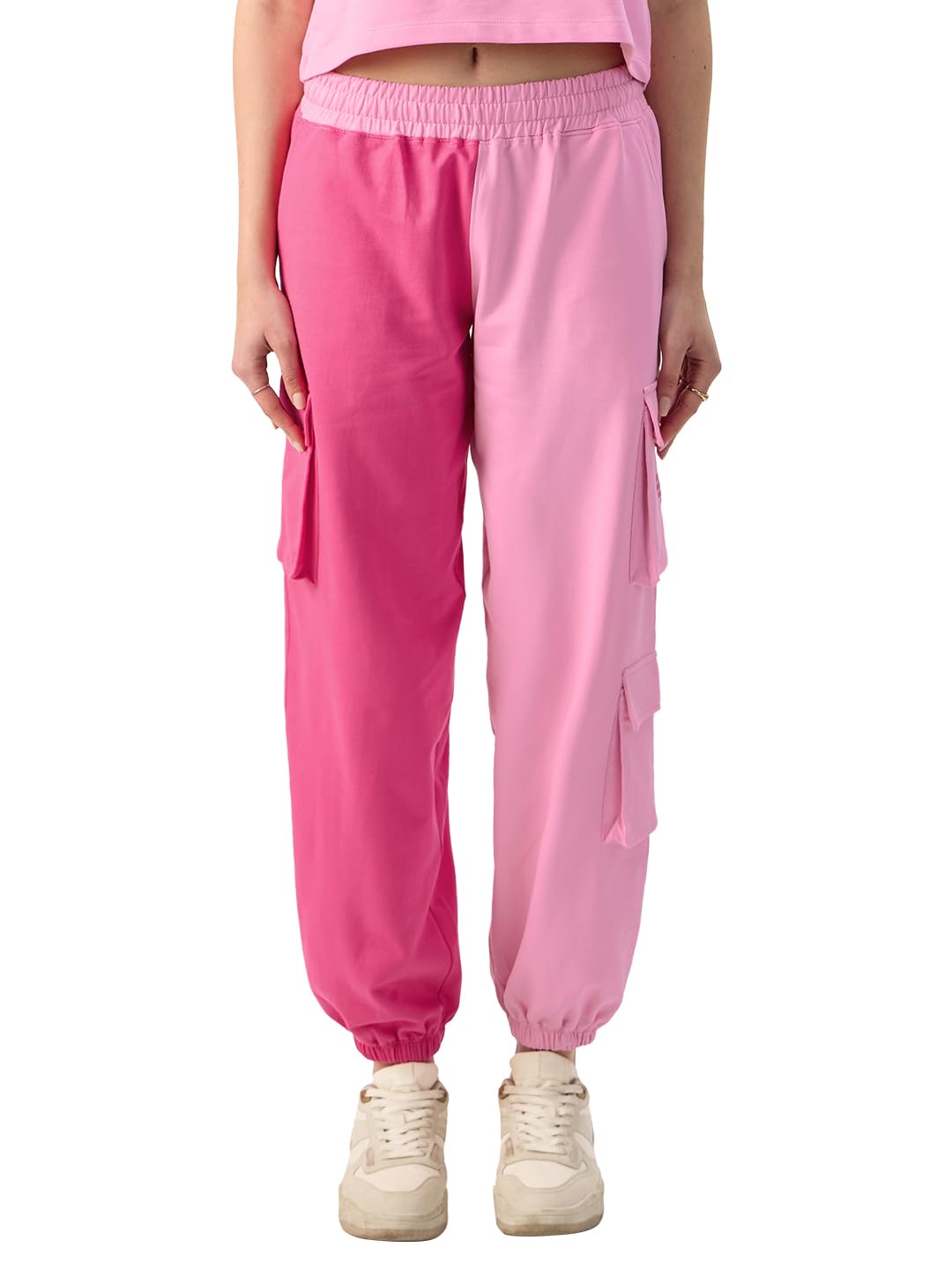 the souled store in A Heart Beat Women and Girls Pink Graphic Printed Regular Fit Joggers-picture-31