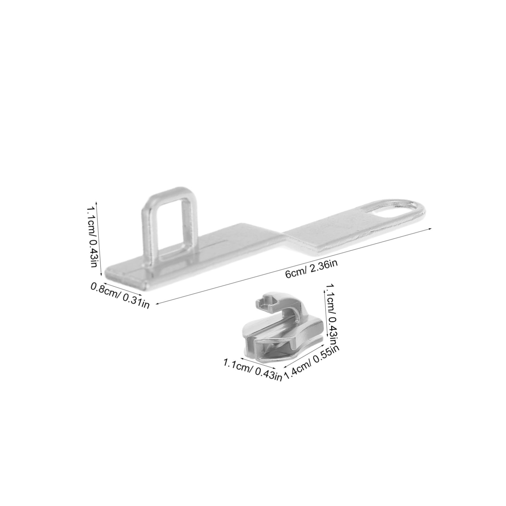 Baluue 2 Set Blocco per Valigia in Lega di Zinco Argento 6x1,1x0,8 Cm per Cerniera per Valigie, e Resistente per Viaggi Internazionali