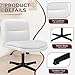 Flamaker Desk Chair No Wheels, Cross Legged Office Chair Wide Padded Armless Home Office Desk Chair PU Leather Adjustable Swivel Task Computer Chair (White)
