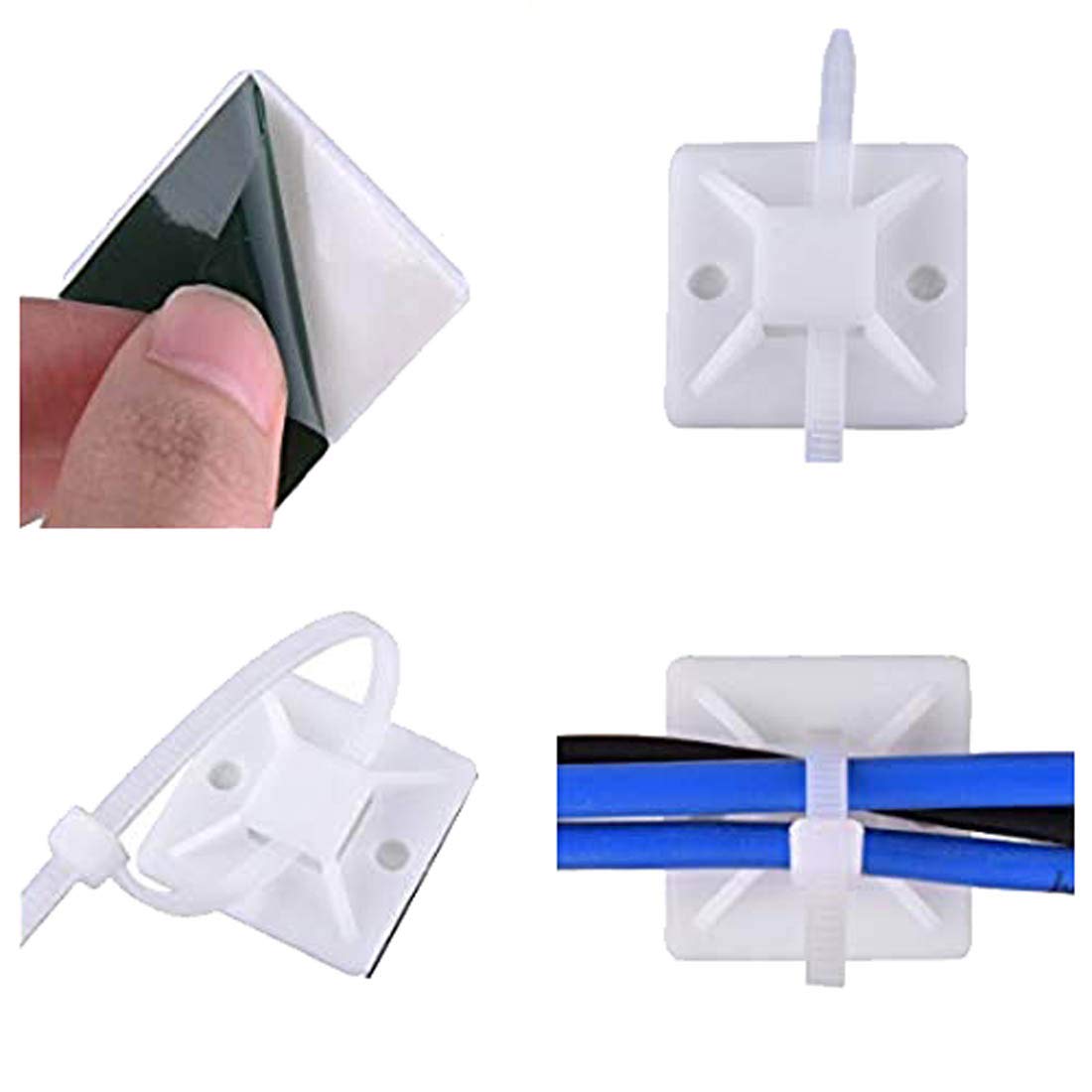 DIY Crafts Pack Of 200 Pcs, Combo Pack, Nylon Cable Zip Tie Mounts Self-Adhesive Wall Holder Mount Clip For Wire Ali (Pack Of 200 Pcs, Combo Pack) (B077FX4755) Amazon Price History, Amazon Price Tracker