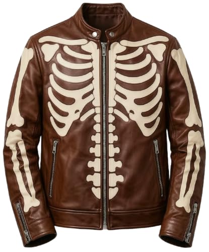 Veste en cuir homme motif squelette le cadeau Halloween cosplay