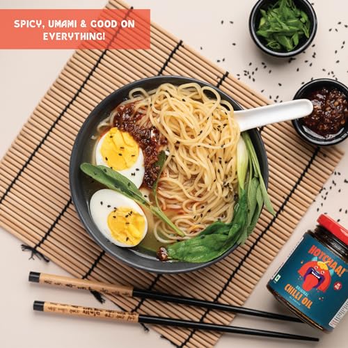 Image of HOTCHAA Original Hot Chilli Oil - No MSG 170g Spicy, Crunchy and Garlicky Flavor, Small Batch Production Using Premium Ingredients No Seed Oil, Made With Umami Spices, Vegan & Gluten Free