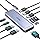 USB C Hub Multiport Adapter for MacBook Pro/Air, 10 in 1 USB C Dongle Mac HDMI Adapter, USBC Dock Compatible for iPad Pro, iMac, Dell, HP, Lenovo (4K@60Hz HDMI,SD/TF Card Reader,100W PD, 6 USB Ports)