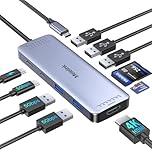 USB C Hub Multiport Adapter, Melelink 10-in-1 USBC Hub 4K@60Hz HDMI, USBC Dock with 6 USB Data Ports, 100W PD, SD/TF, USB-C Splitter Aluminum Type C Dongle for Macbook Air Pro,Dell,HP,Lenovo and More