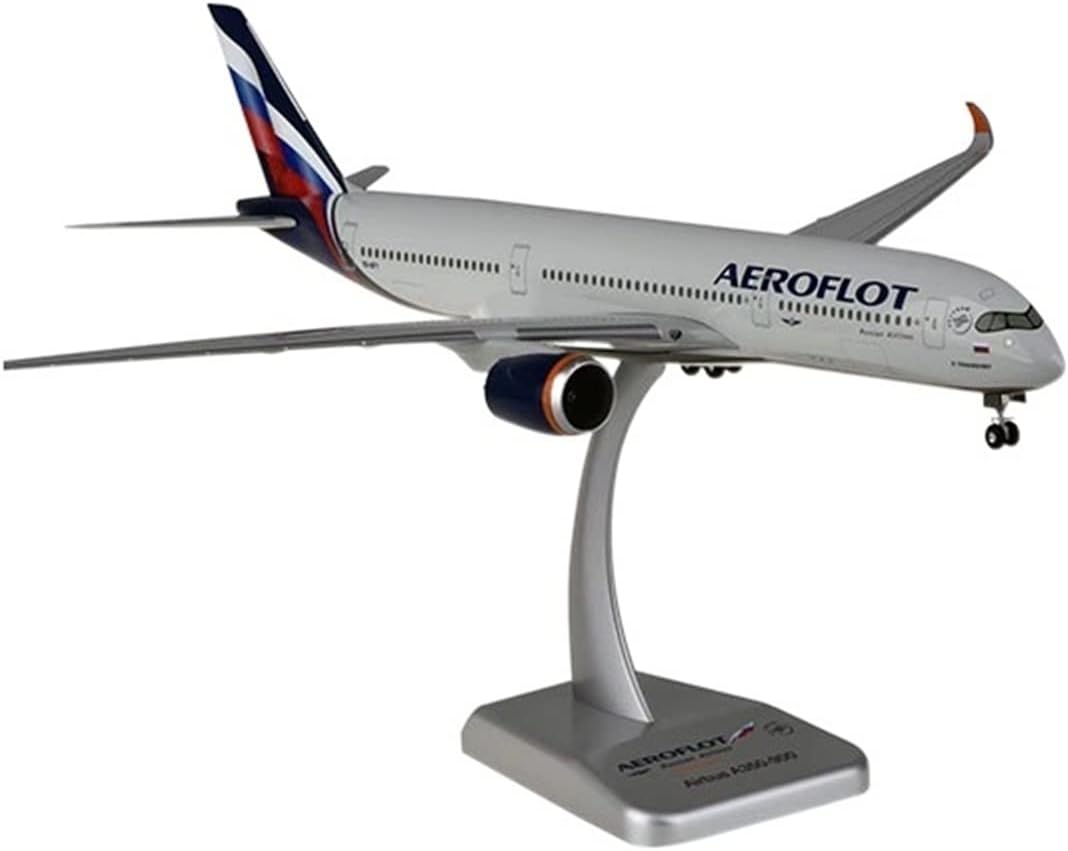1 200 Scale for A350-900 Vq-bfy Russian Afl001 Airplane Model with Base Landing Gear Toy Gift Hobby Playgame Kit