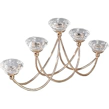 Candle Holders for Table Crystal Cast Iron Modern Light Luxury Dining Table Candle Holder Decoration Romantic Candle Light Dinner Lamp Props Candle Holder for Home Decor Brass
