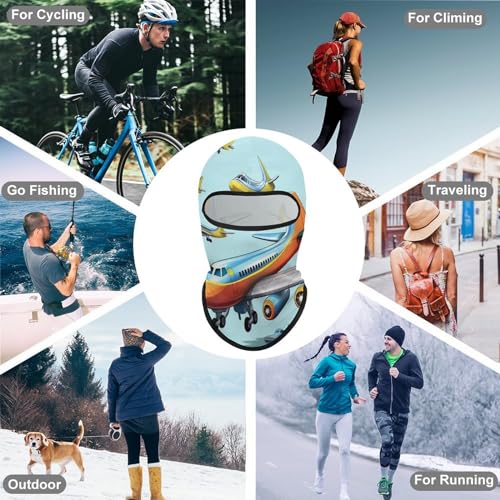 Balaclava para Hombre y Mujer, Máscara de Aire con Dibujo de Avión, Cubreboca Integral para Ciclismo, Esquí y Motocicleta miniatura 6