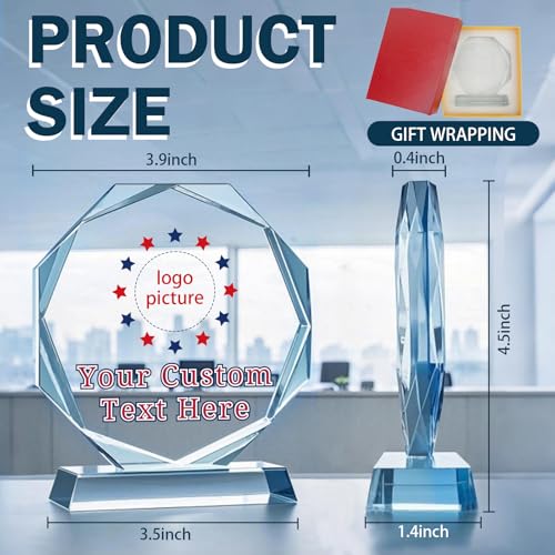 Personalized Crystal Trophy Award - Plaques Personalized Engraved - Coworker Gift, Employee Appreciation Gift, Anniversary Farewell Retirement Gift - Custom Employee Recognition Awards and Trophies