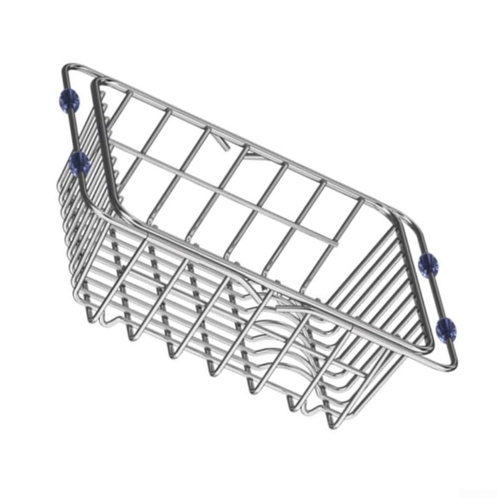 Escurridor de platos ajustable sobre el fregadero, escurridor de acero inoxidable con soporte para cubiertos para cocinas pequeñas, 38-57 cm (34,5 x 25 x 11 cm)
