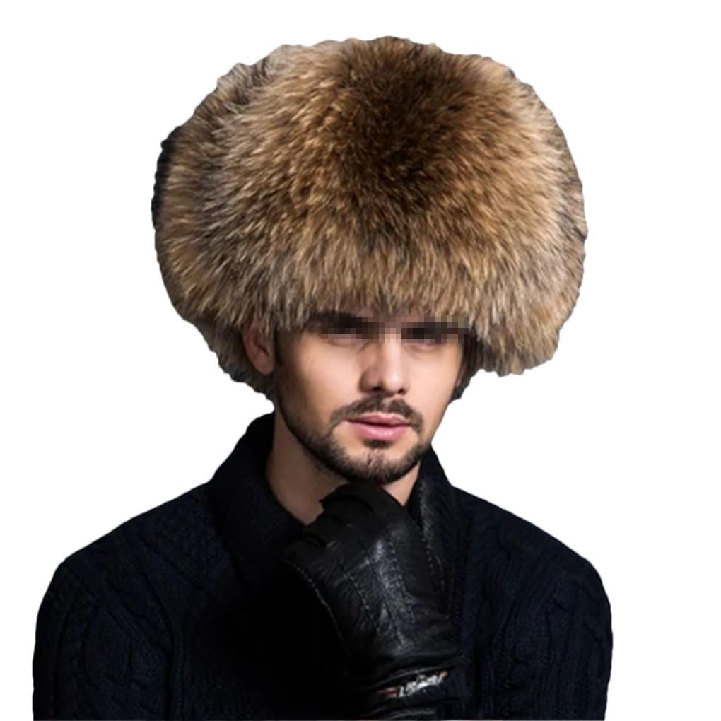 Jegsnoe Bomber in Pelliccia da Uomo Invernale Cappello Colbacco in Pelliccia Cappello da Cacciatore Cappelli da Sci da Uomo Russi Berretti in Pelle