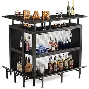 LITTLE TREE Home Bar Unit Mini Liquor Table Cabinet