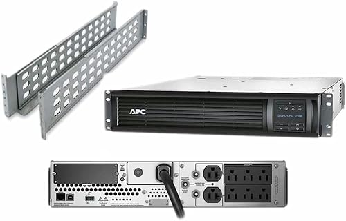 APC SMT2200RM2U Smart-UPS 2200VA 1980W 120V LCD montaje en rack 2U batería de respaldo (renovado)