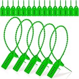 1000 Pcs Plastic Tamper Seals Fire Extinguisher Tags Security Tags Seals Safety Numbered Zip Ties Labels Safety Disposable Self Locking Signage 250 mm Length (Green)