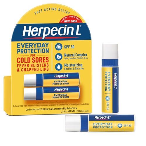 Herpecin L Lip Balm Stick; Cold Sore, Sun & Fever Blisters Relief; 0.1oz - 2 pack