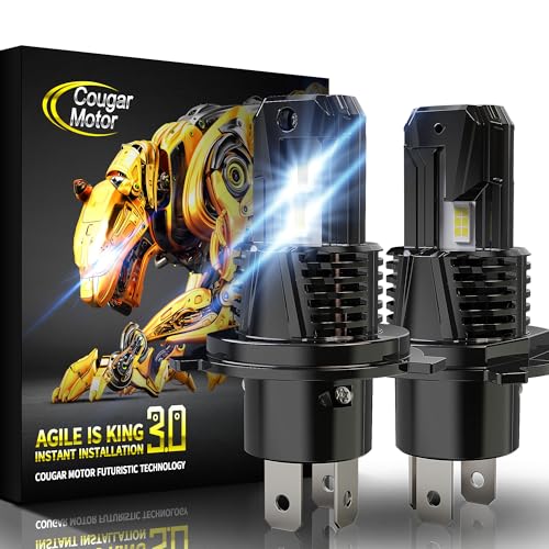 Image of Cougar Motor H4 Fog Bulbs, Non-polarity with Cooling Fan ATV /UTV H4 Auxiliary Fog Lamps, Plug-N-Play Pack of 2