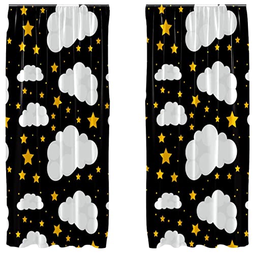 Juego de 2 paneles con diseño de estrellas para transformar tu sala con estilo espacial 2